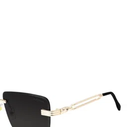 ZAADRAN Unisex Black Lens Rectangle Sunglasses With UV Protected Lens image 2