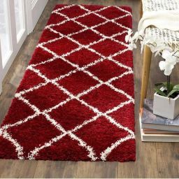 Red, White Polyester Runner-22
