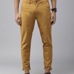 The Roadster Lifestyle Co Men Khaki Slim Fit Chino Trousers-image-22