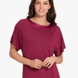 Amante Maroon Round Neck Top-image-52