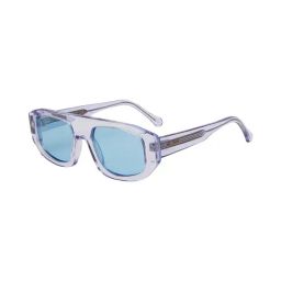 Ted Smith Blue Rectangular UV Protection Unisex Sunglasses-18