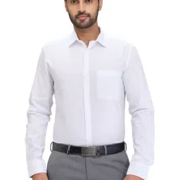 Park Avenue White Slim Fit Texture Shirt-picture-5