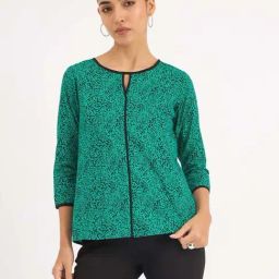 SALT Attire Green Animal Printed Top-picture-42