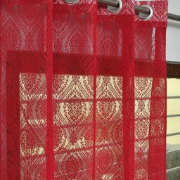 Galaxy Home Decor Maroon Set of 2 Sheer Door Curtain-picture-49