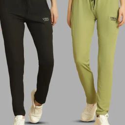 Vimal Jonney Black & Green Regular Fit Mid Rise Trackpants-image-90