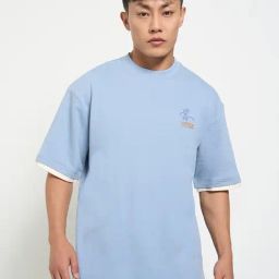 7 Alt By Pantaloons Blue Cotton Loose Fit Printed T-Shirt-picture-42
