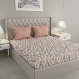 GMF Beige Cotton 144 TC Bed Sheet Set-image-102