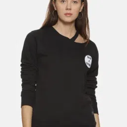 Campus Sutra Black Full Sleeves Sweatshirt-image-88