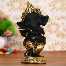 eCraftIndia Golden and Black Lord Ganesha Dancing Avatar Decorative Showpiece-image-37