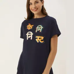 Clt.s Navy Printed T-Shirt-image-84