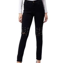 DOLCE CRUDO Black Distressed Jeans-picture-25
