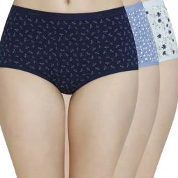 Amante Blue Cotton Printed High Rise Panties-image-14