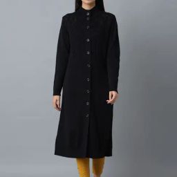W Jet Black Regular Fit Cardigan-image-4