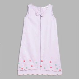 Elle Kids Purple Embroidered Dress-image-98