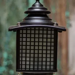 Fos Lighting 'Casual' Black & Transparent Aluminium Outdoor Pole Gate Light - Set of 1-image-94