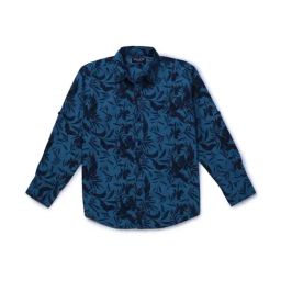 Gini & Jony Kids Navy Cotton Printed Full Sleeves Shirt-image-81