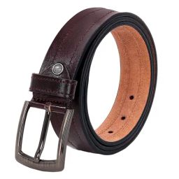 Leather World Brown Casual Leather Belt for Men-image-100