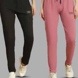 Vimal Jonney Black & Pink Regular Fit Mid Rise Trackpants-image-23