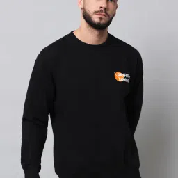GRIFFEL Black Round Neck Sweatshirt-12