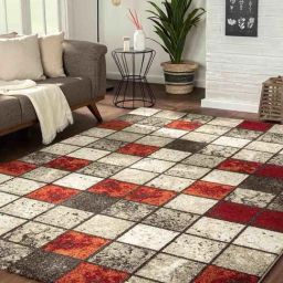 Obsessions Rust Geometric Carpet - Large-image-1