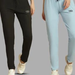 Vimal Jonney Blue & Black Regular Fit Mid Rise Trackpants-image-58