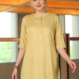 Libas Beige A Line Short Kurti-image-38