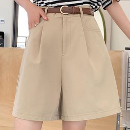 Miss Mosa By Akanksha Khaki Sutton Statement Shorts With Belt-picture-0