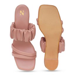ZENVO Textured Open Toe Block Heels image 5