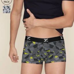 XYXX Prism Grey & Boxy Grey Slim Fit Printed Trunks - Pack Of 2-picture-36
