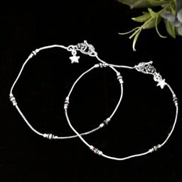 VOJ Silver Adjustable Elegant Flexible Anklets-image-89
