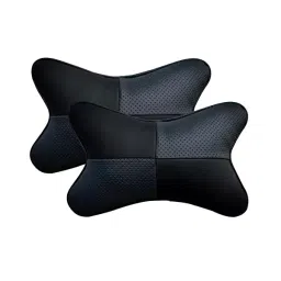 Auto Pearl Black Grey Chess Designer Car Neck Cushion/Neck Pillow Compatible with Eon image 2