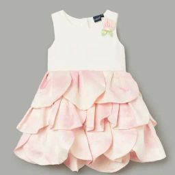 Juniors By Lifestyle Girls Peach Applique Dress-image-6