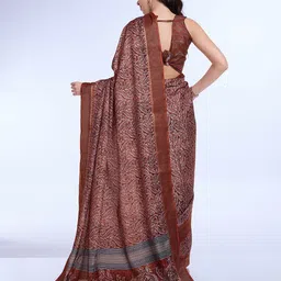 all about you Ajrak Block Printed Saree image 4