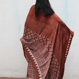 Chidiyaa Where the Wind Flows Mi Alma Blockprinted Modal SilkSaree image 3