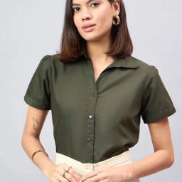 Style Quotient Green Blended Regular Fit Formal Shirt-53