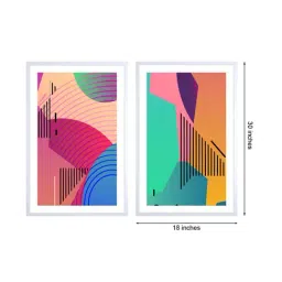999Store Multicolor Printed Abstract Colourful Patterns Wall Painting image 4