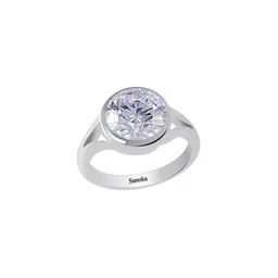 GenZcomplex Silver-Plated Brass Zircon Finger Ring-image-79