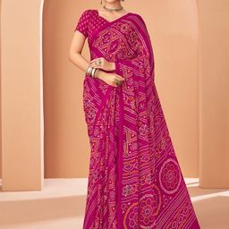 Saree mall Bandhani Printed Pure Chiffon Bandhani Sarees-image-74