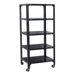 Menage 48x23x15 Inch 5 Shelf Metal Black Slotted Angle Rack-image-10