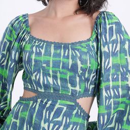glitchez Abstract Canvas Printed A-Line Dress image 2