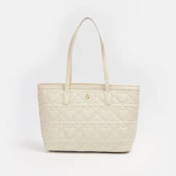 Code by Lifestyle Off White Quilted Tote Handbag-image-95
