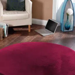 Obsessions Wine Imitation Rabbit Fur Round Carpet - Medium-image-87