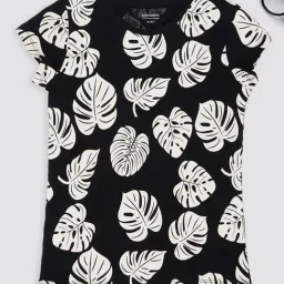 Pantaloons Junior Girls Anthracite Printed T-Shirt-picture-0