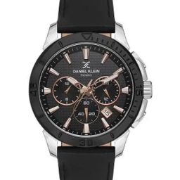 Daniel Klein Black Dial Analog Watch with Leather Strap - DK1.13893-3-image-22