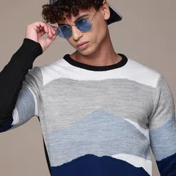 The Roadster Lifestyle Co. Abstract Design Round Neck Pullover-image-26