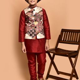 PRINTINDIA Boys Mandarin Collar Regular Straight Kurta with Pyjamas-image-83
