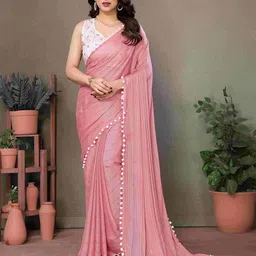 CATCHY FOREVER Stripped Embroidered Saree With Unstitched Blouse Piece-image-80