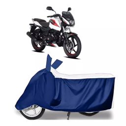 Auto Pearl Two Wheeler Cover for Bajaj Pulsar 180 BS6 - White, Blue-image-20