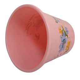 Kuber Industries Pink 3 Pcs Floral Printed Open Portable Garbage Baskets - 5 L Each image 3