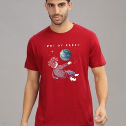 INDISSH Men Graphic Printed Round Neck Cotton T-shirt-image-101